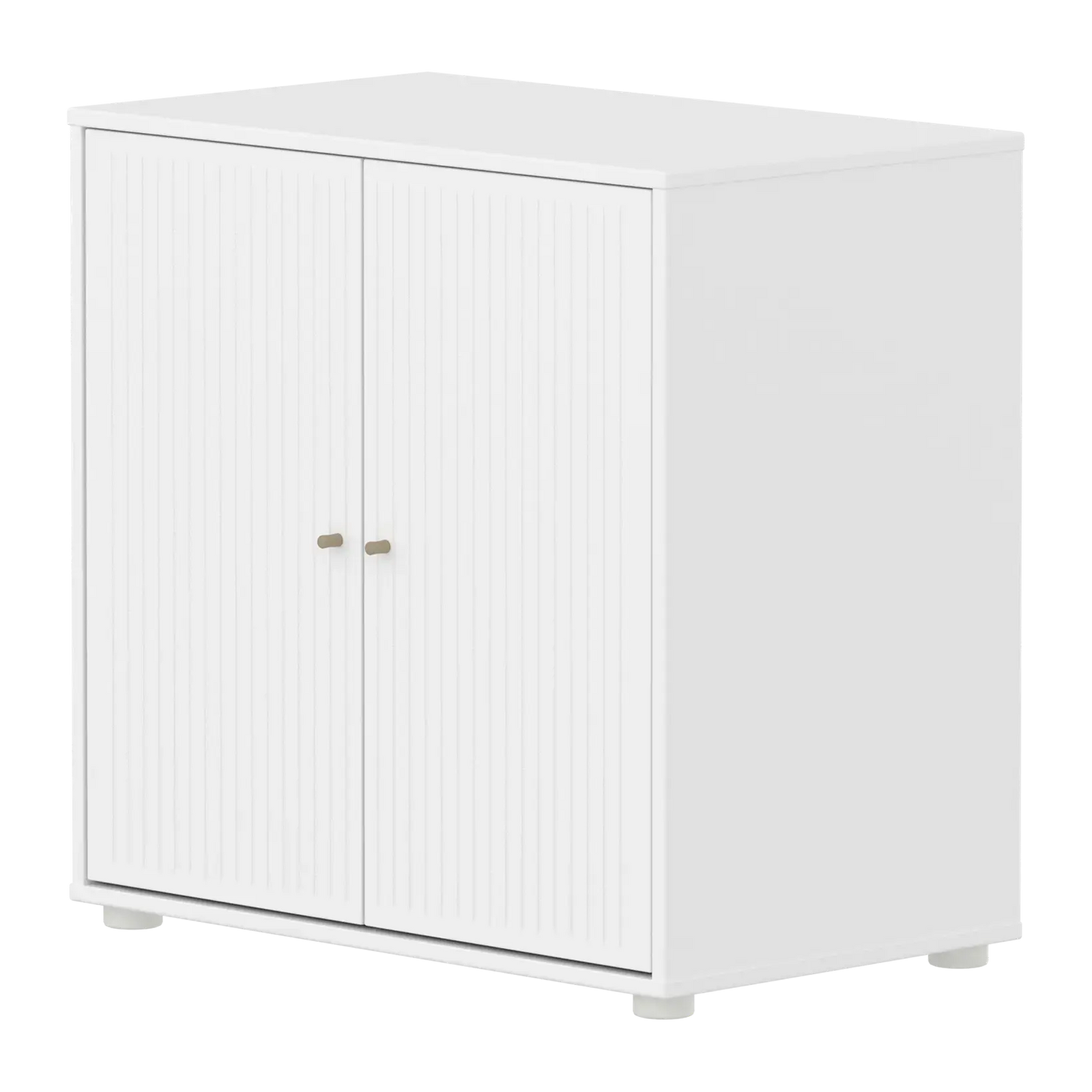 Flexa Saga Schrank, 2 Türen, mit Rillen Weiss/Sand