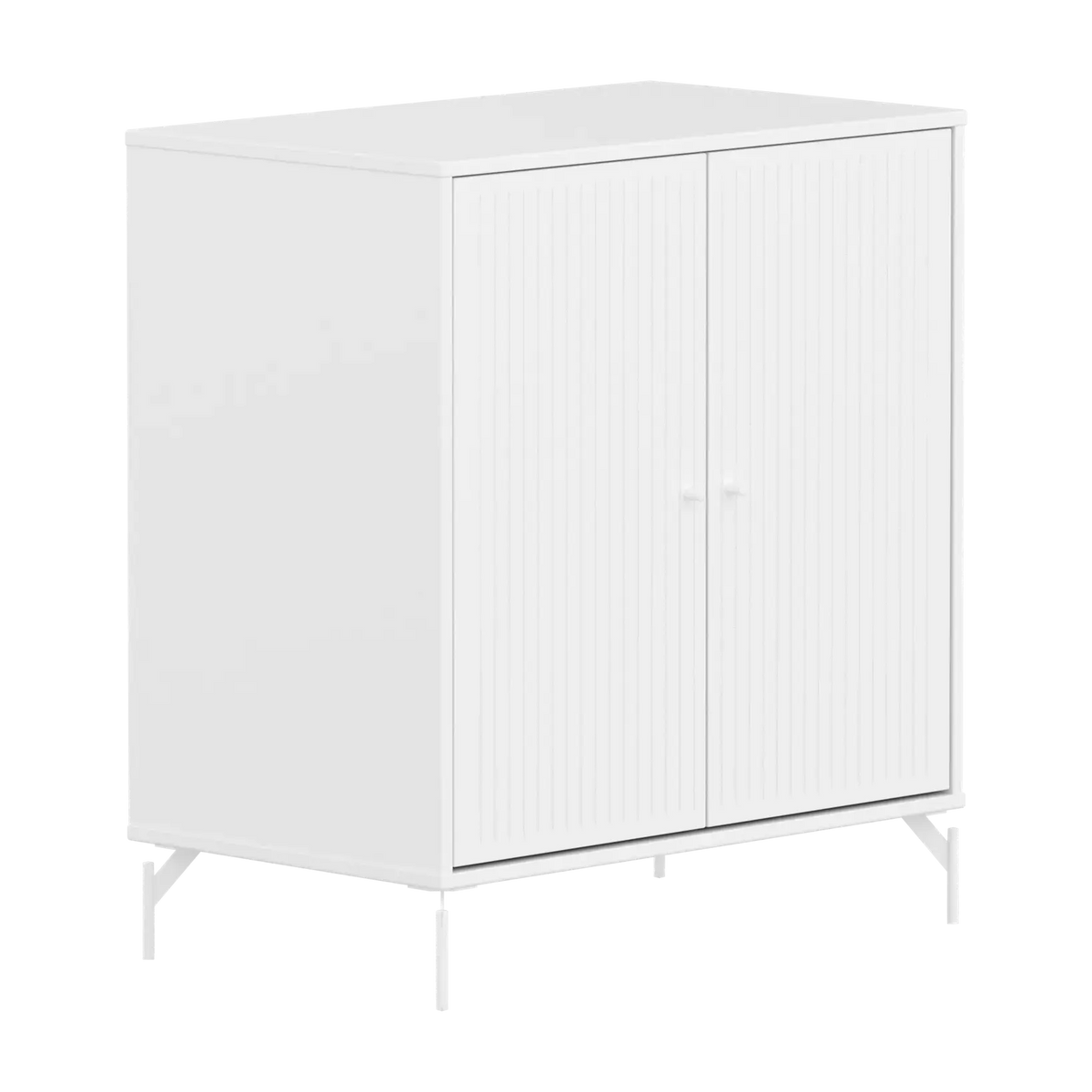Flexa Saga Schrank, 2 Türen mit Rillen Weiss