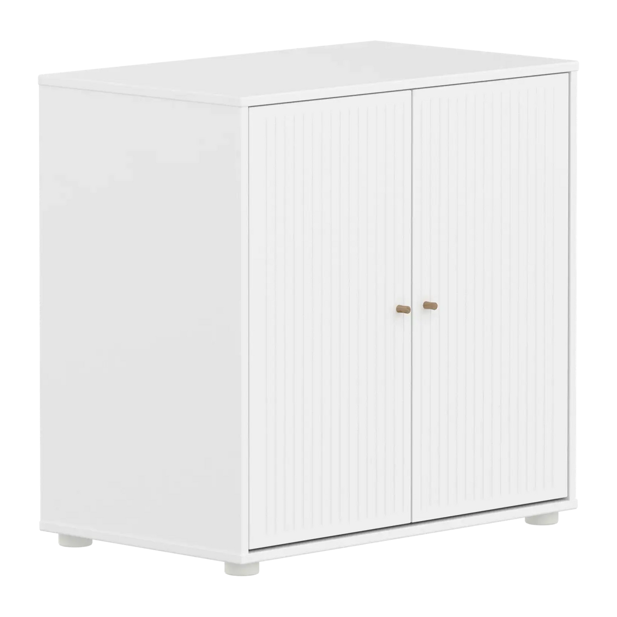 Flexa Saga Schrank, 2 Türen mit Rillen Weiss/Eiche
