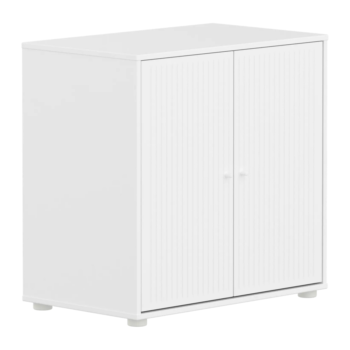 Flexa Saga Schrank, 2 Türen mit Rillen Weiss
