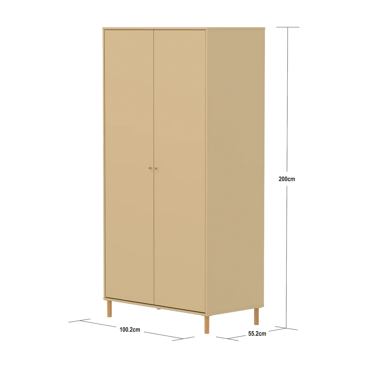 Flexa Saga Kleiderschrank, 2 Türen Sand/Eiche