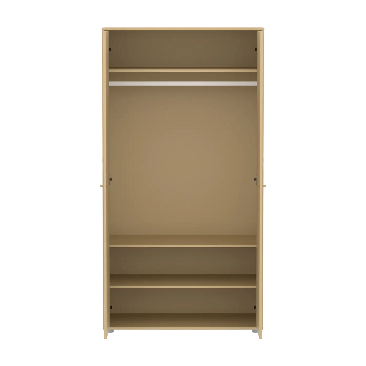Flexa Saga Kleiderschrank, 2 Türen mit Kieferfronten Sand/Grau