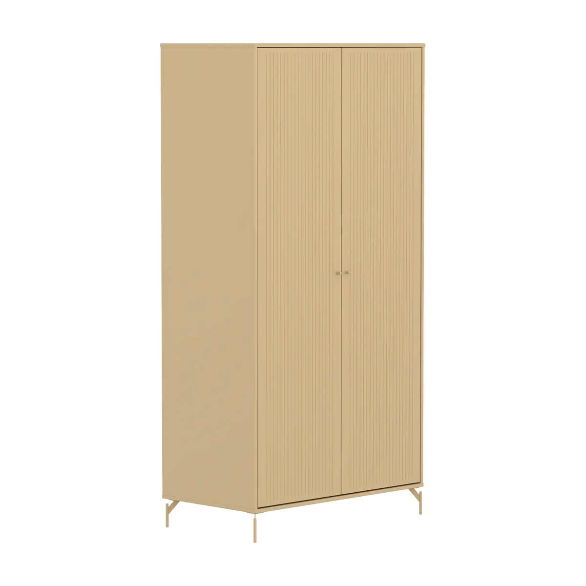 Flexa Saga Kleiderschrank, 2 Türen mit Rillen Sand