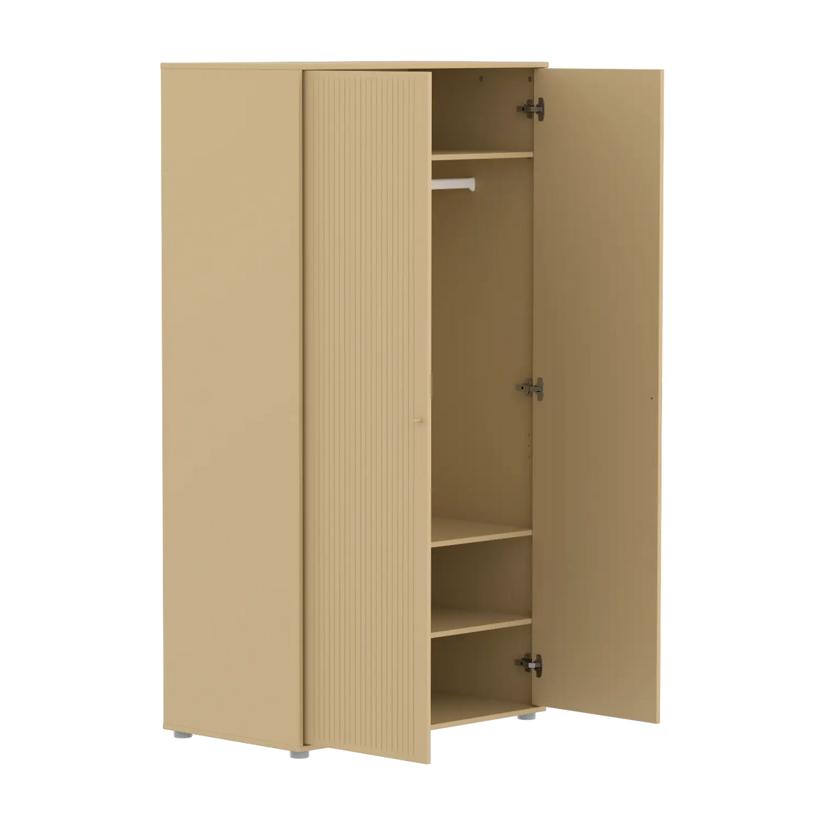 Flexa Saga Kleiderschrank, 2 Türen mit Rillen Sand
