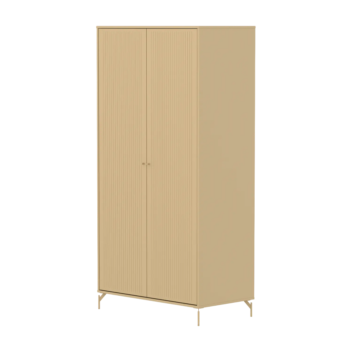 Flexa Saga Kleiderschrank, 2 Türen mit Rillen Sand