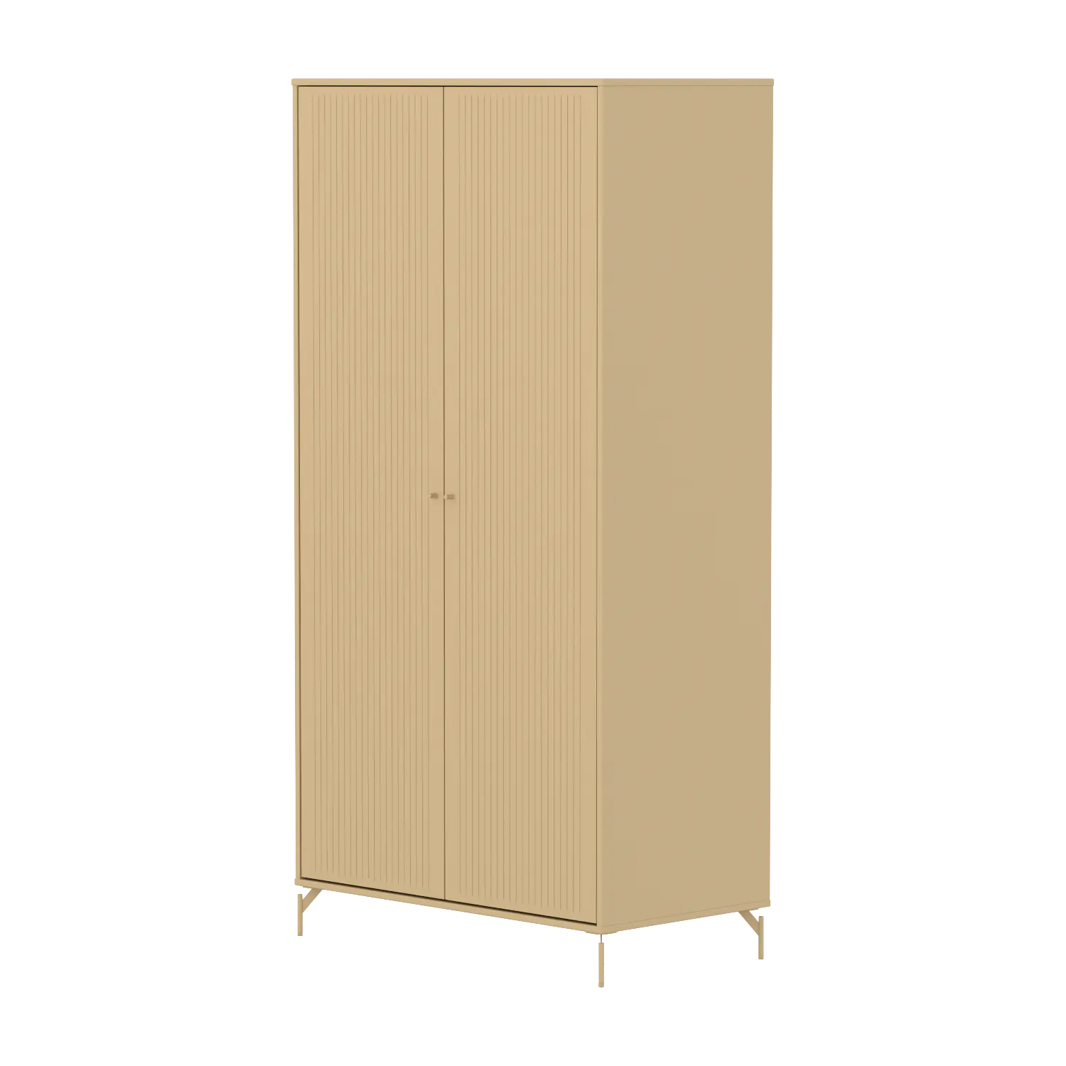 Flexa Saga Kleiderschrank, 2 Türen mit Rillen Sand