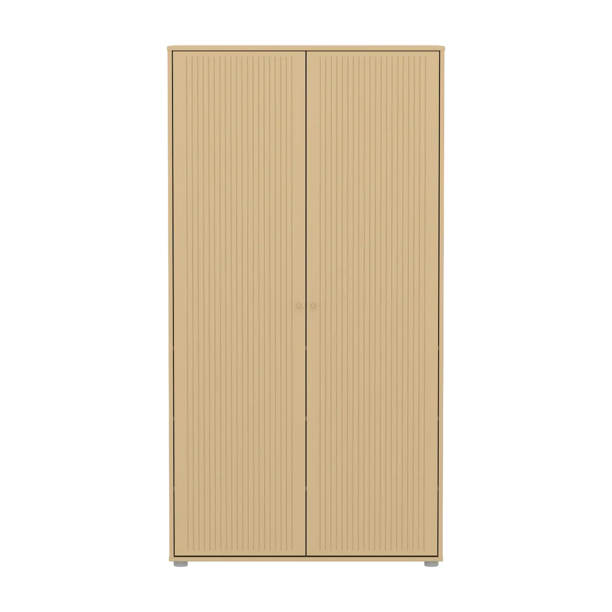 Flexa Saga Kleiderschrank, 2 Türen mit Rillen Sand/Grau