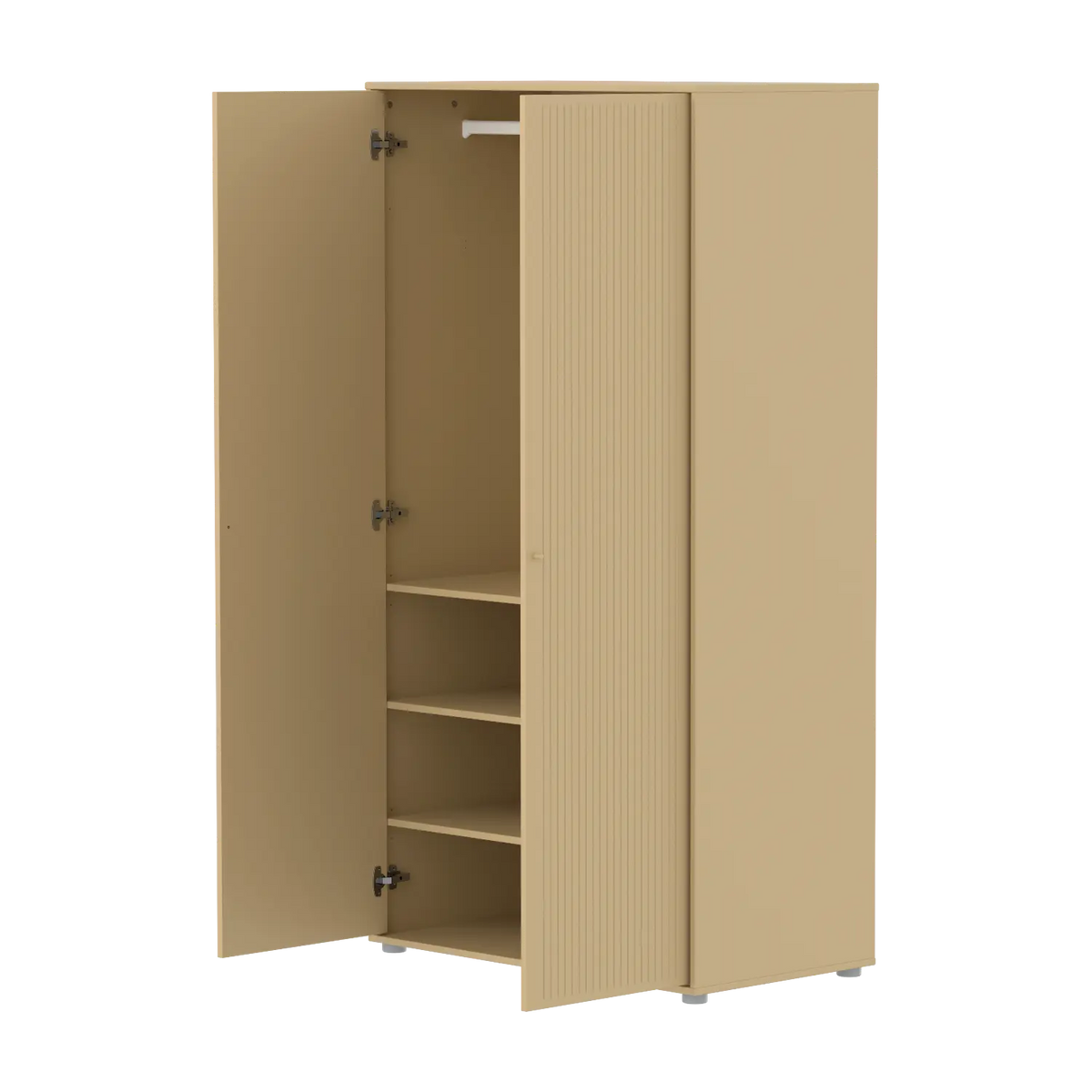 Flexa Saga Kleiderschrank, 2 Türen mit Rillen Sand/Eiche