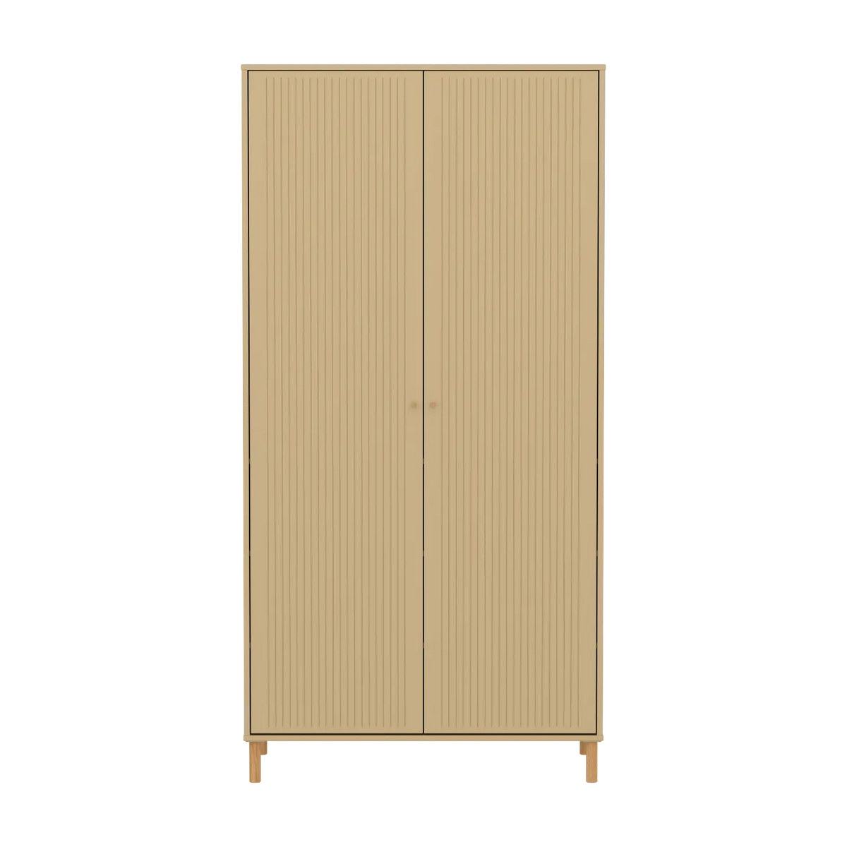 Flexa Saga Kleiderschrank, 2 Türen mit Rillen Sand/Eiche