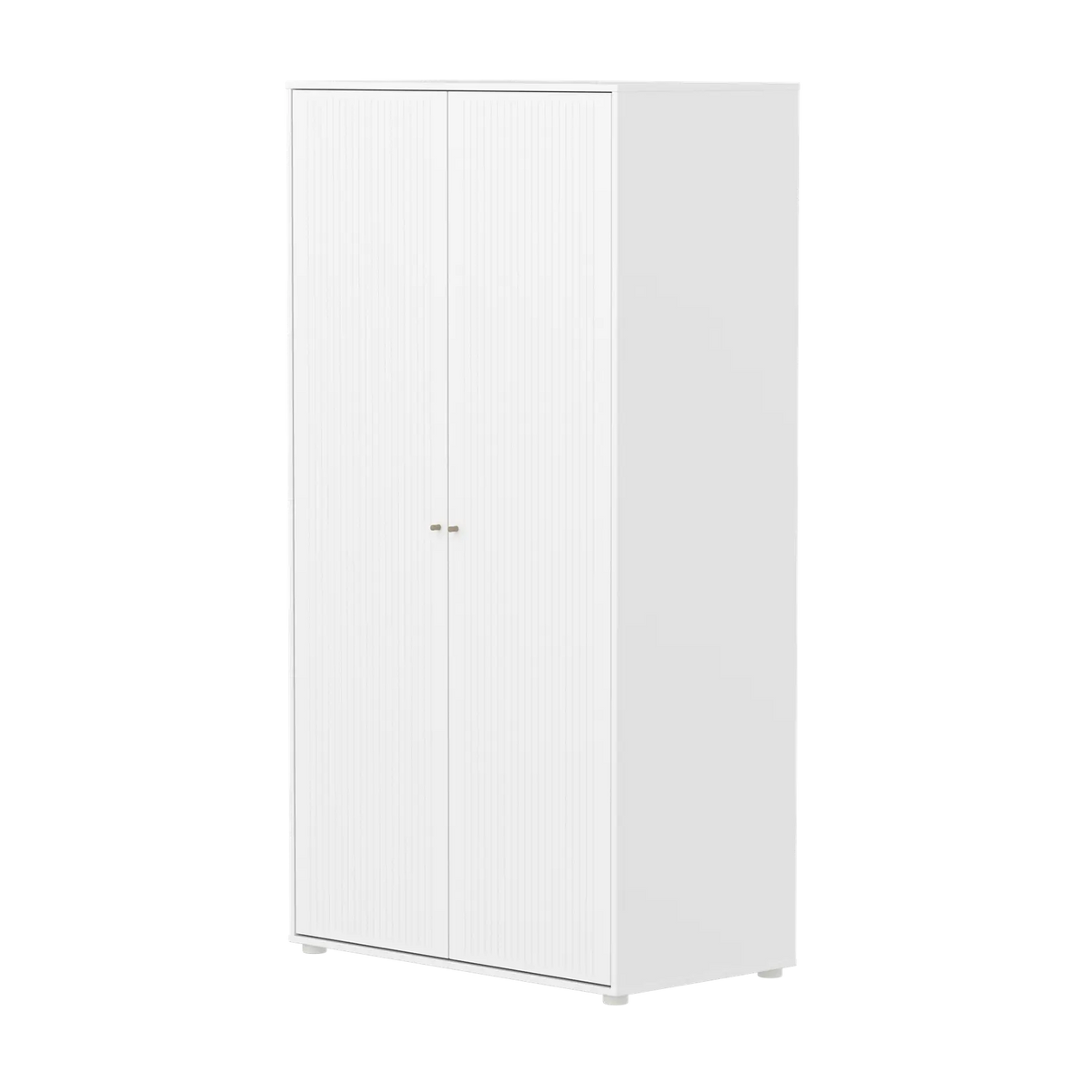 Flexa Saga Kleiderschrank, 2 Türen mit Rillen Weiss/Sand