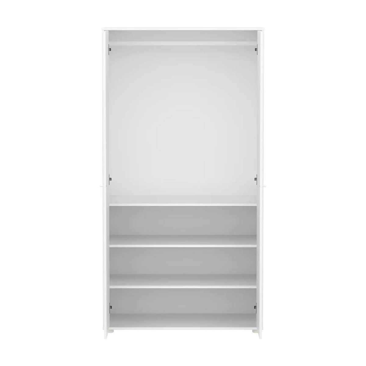 Flexa Saga Kleiderschrank, 2 Türen mit Rillen Weiss