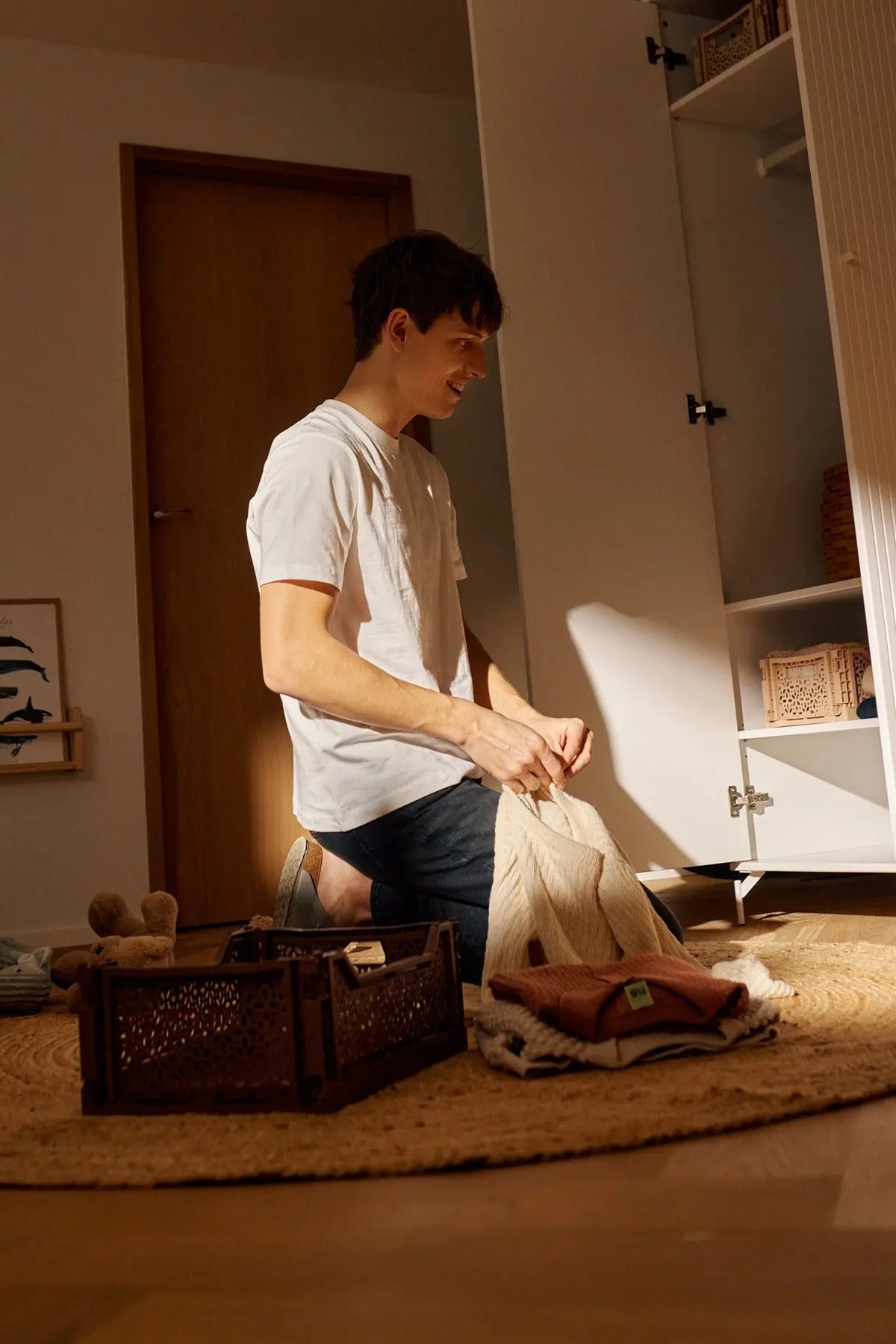 Flexa Saga Kleiderschrank, 2 Türen mit Rillen Weiss