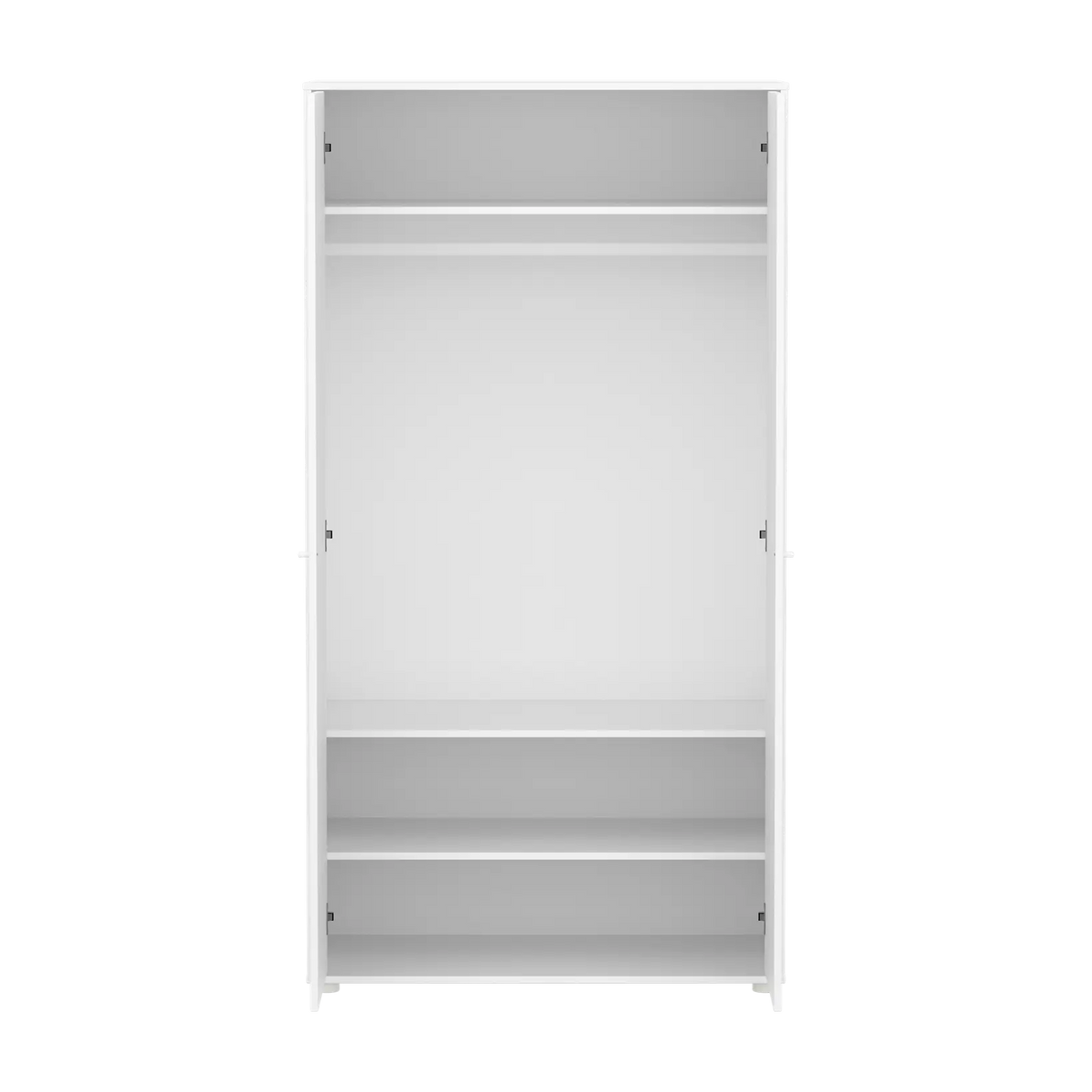 Flexa Saga Kleiderschrank, 2 Türen mit Rillen Weiss/Eiche