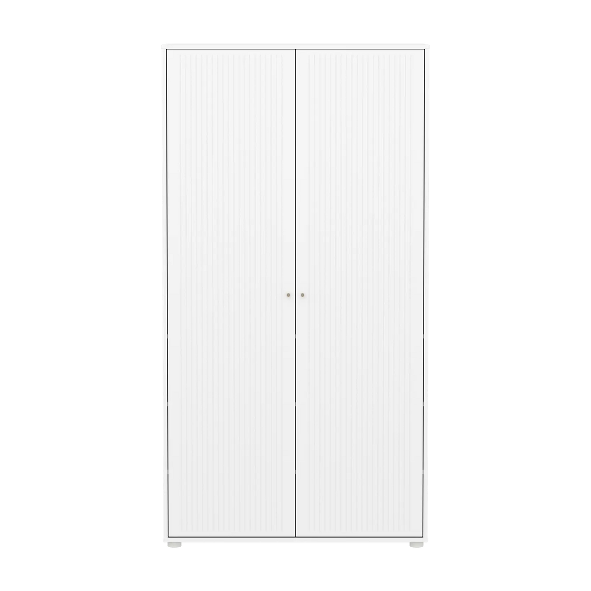 Flexa Saga Kleiderschrank, 2 Türen mit Rillen Weiss/Sand