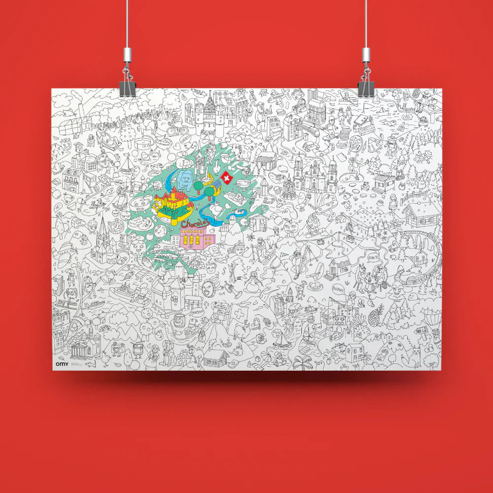 OMY giant coloring poster Switzerland