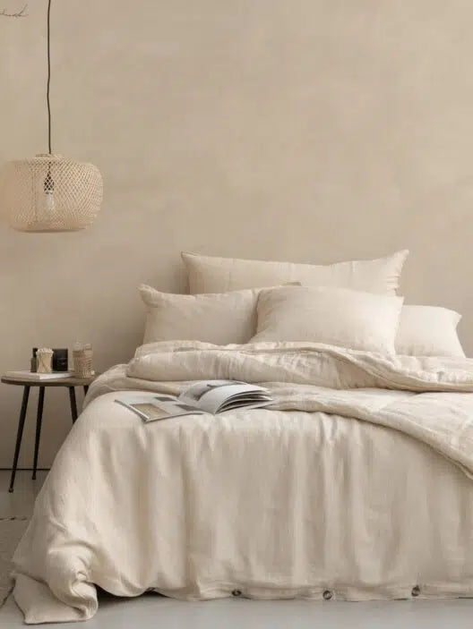 Oona pillowcase linen-cotton Sand Chevrons