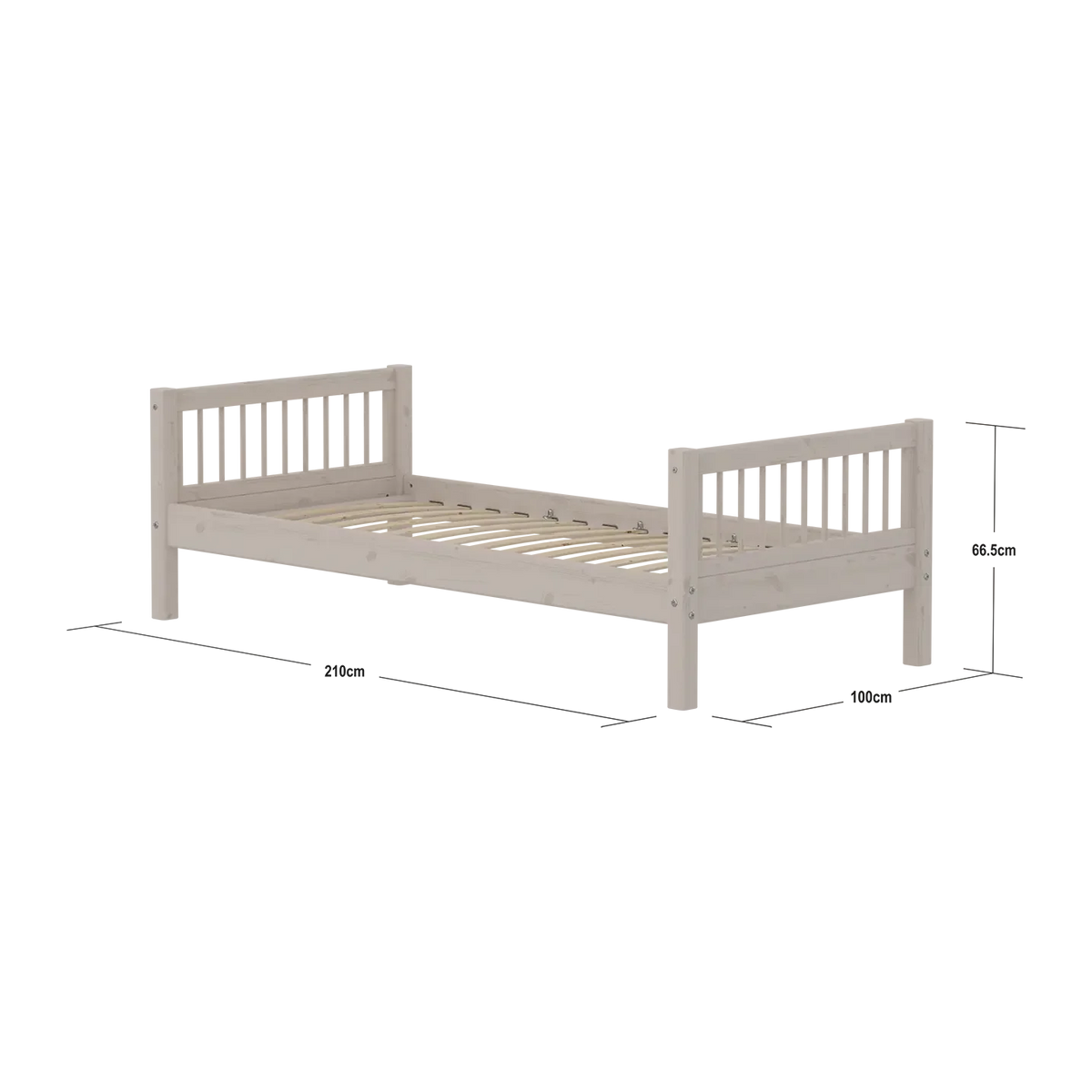 Flexa Classic Einzelbett 90 x 200 cm Grey washed
