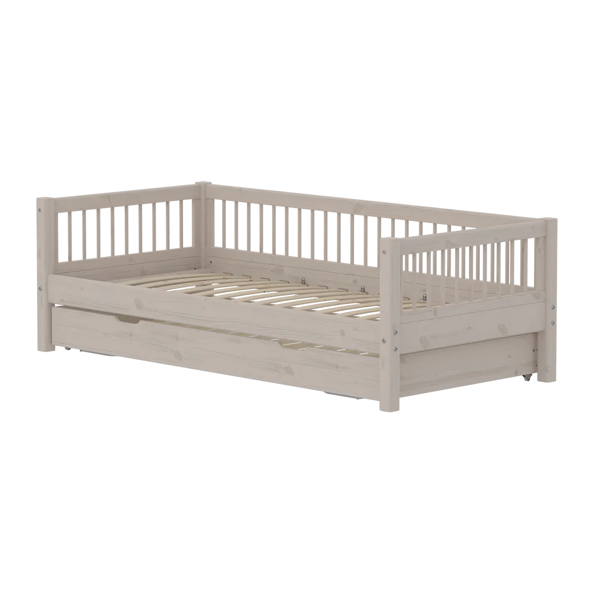 Flexa Classic Daybed mit Kreuzleisten und Gästebett, 90x200 cm, Grey Washed 90 x 200 cm Grey washed
