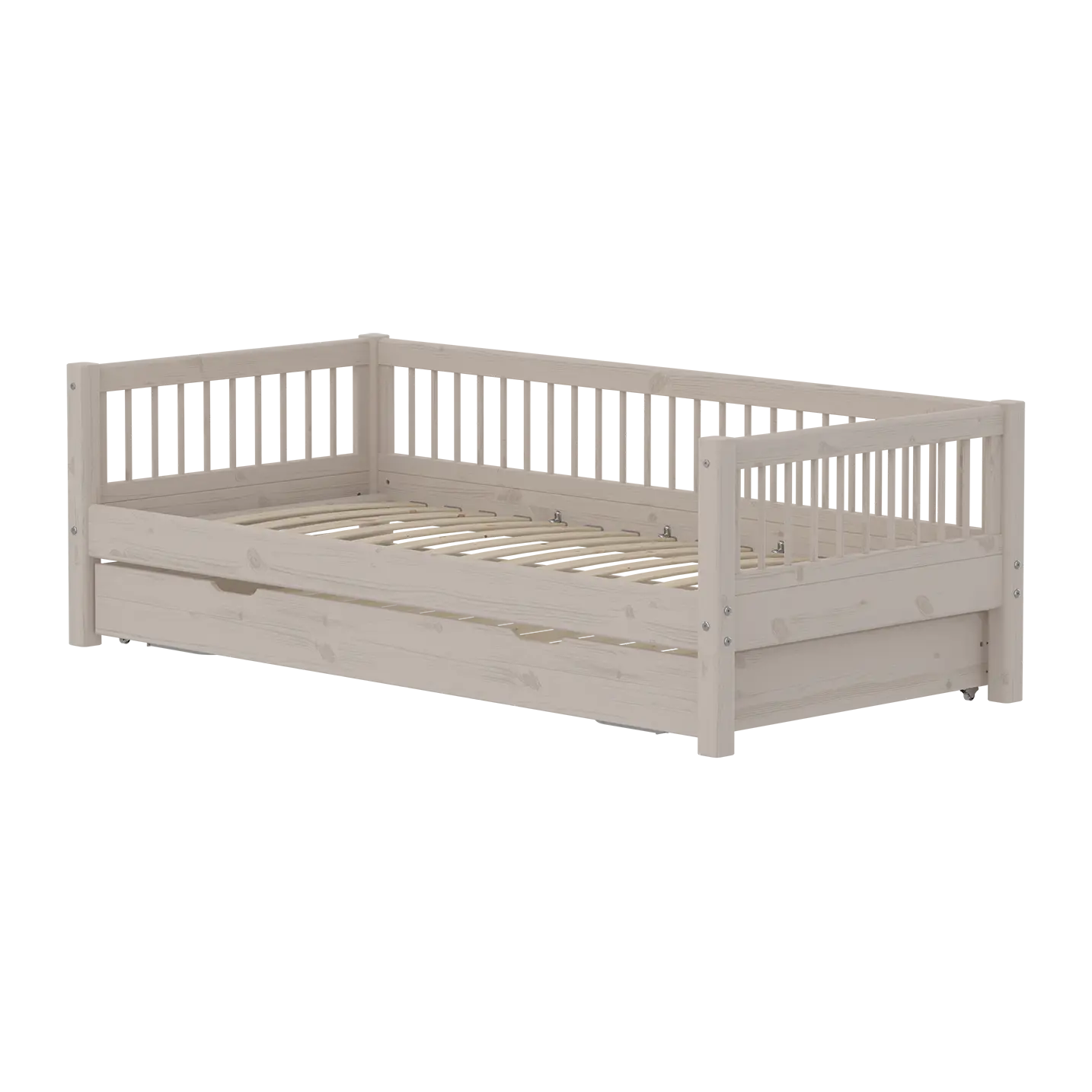 Flexa Classic Daybed mit Kreuzleisten und Gästebett, 90x200 cm, Grey Washed 90 x 200 cm Grey washed