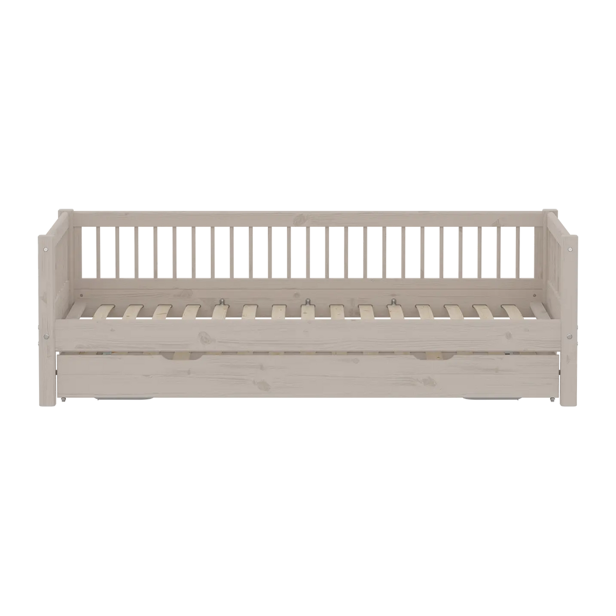 Flexa Classic Daybed mit Kreuzleisten und Gästebett, 90x200 cm, Grey Washed 90 x 200 cm Grey washed