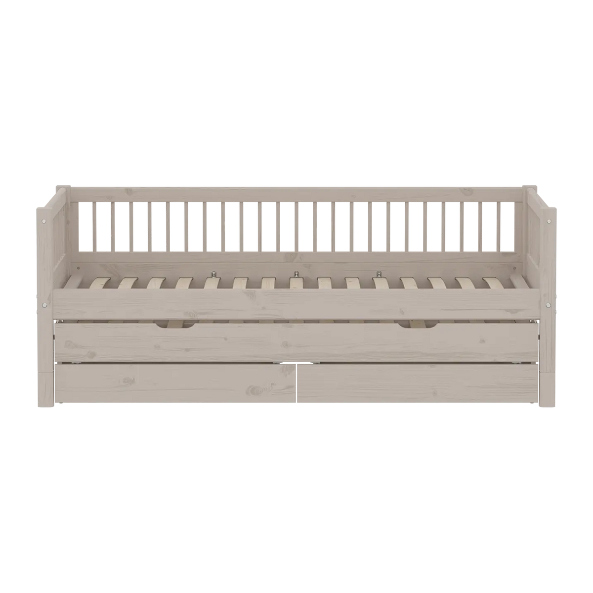 Flexa Classic Daybed mit Kreuzleisten, Gästebett und Stauraum, 90x200 cm, Grey Washed 90 x 200 cm Grey washed