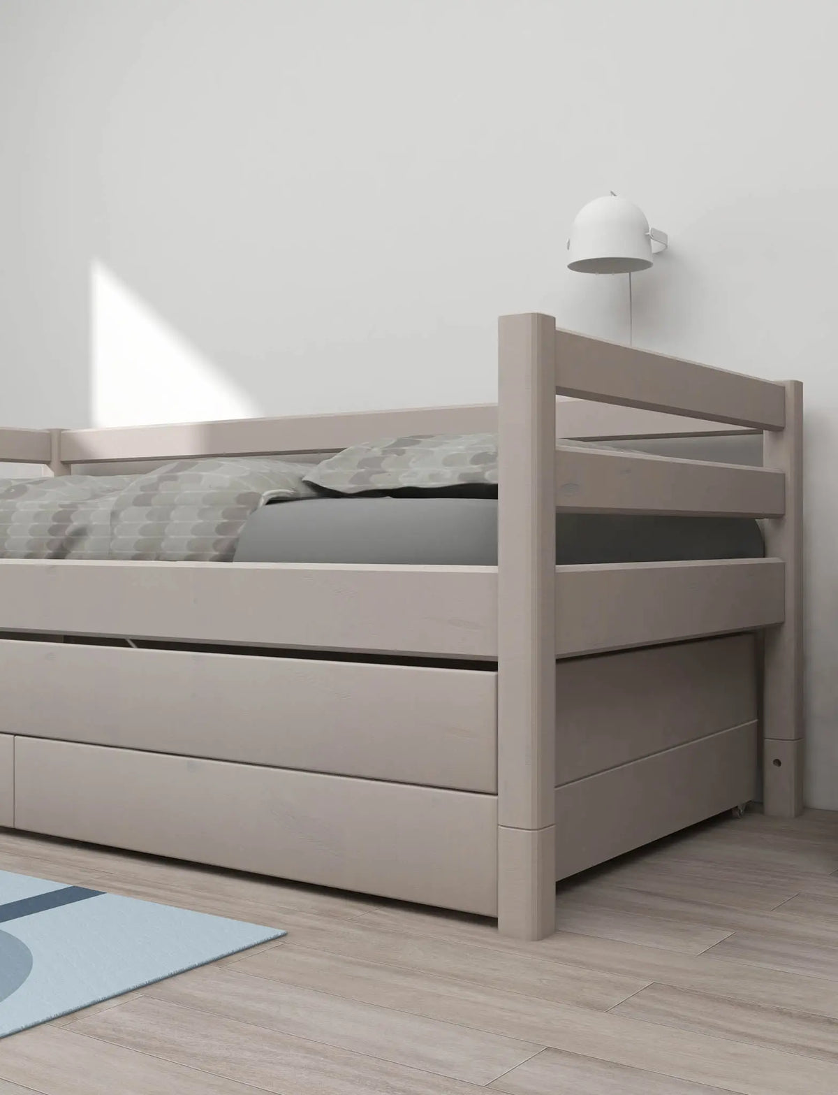 Flexa Classic Einzelbett mit Ausziehbett 90 x 200 cm Grey washed