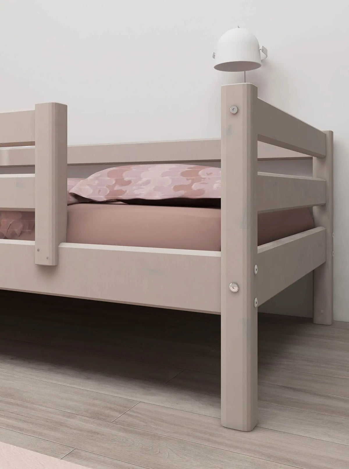 Flexa Classic Einzelbett mit Absturzsicherung 90 x 200 cm Grey washed