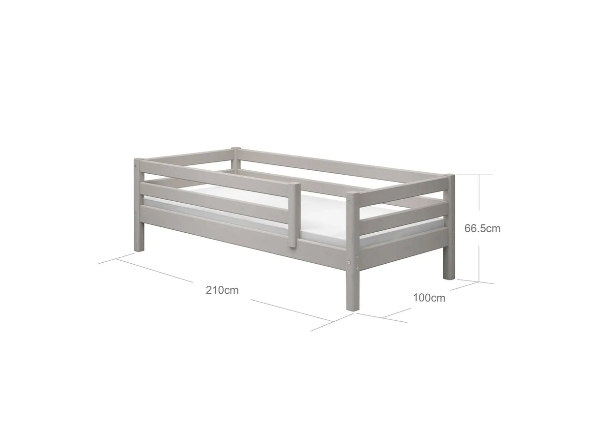 Flexa Classic Einzelbett mit Absturzsicherung 90 x 200 cm Grey washed