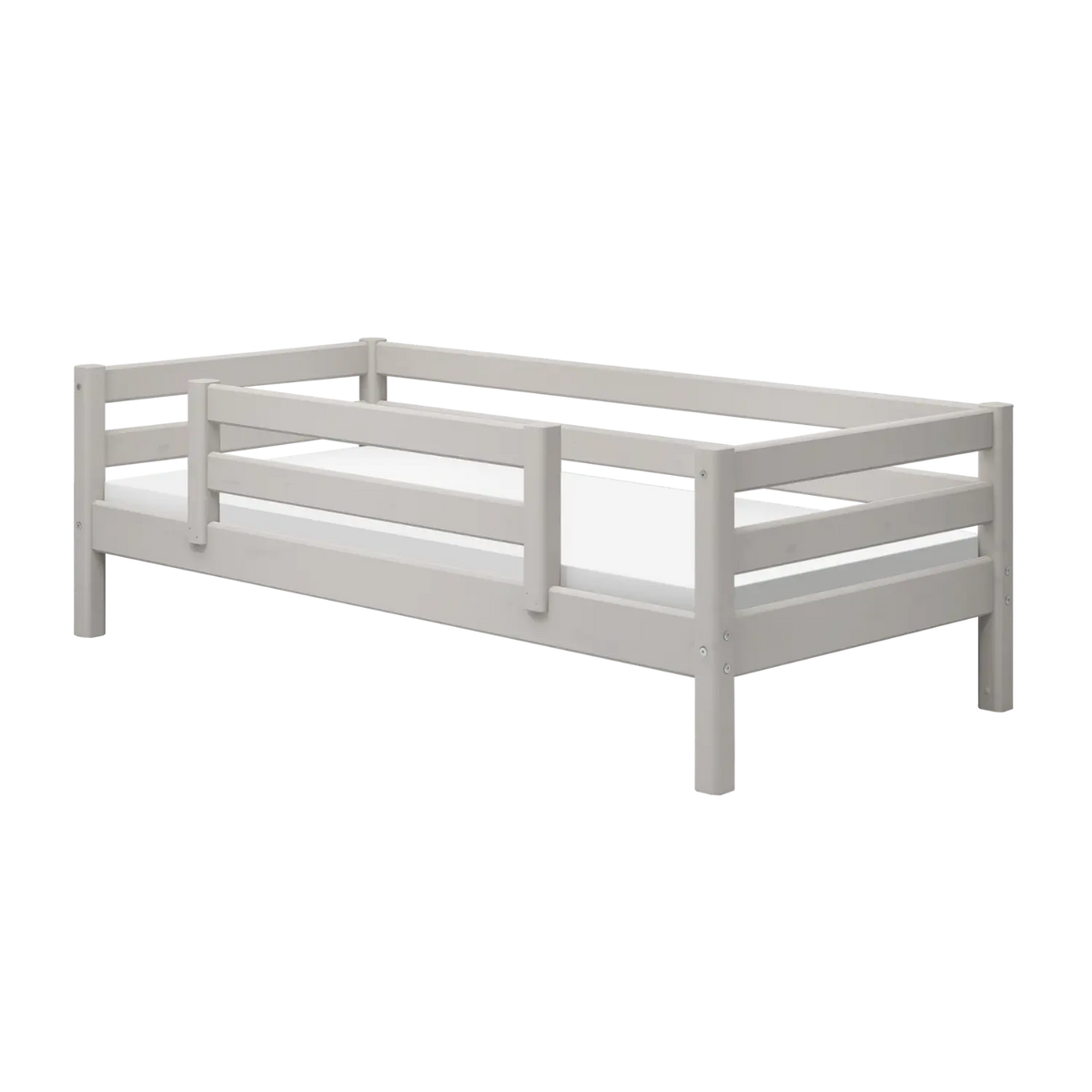 Flexa Classic Einzelbett mit halber Absturzsicherung 90 x 200 cm Grey washed
