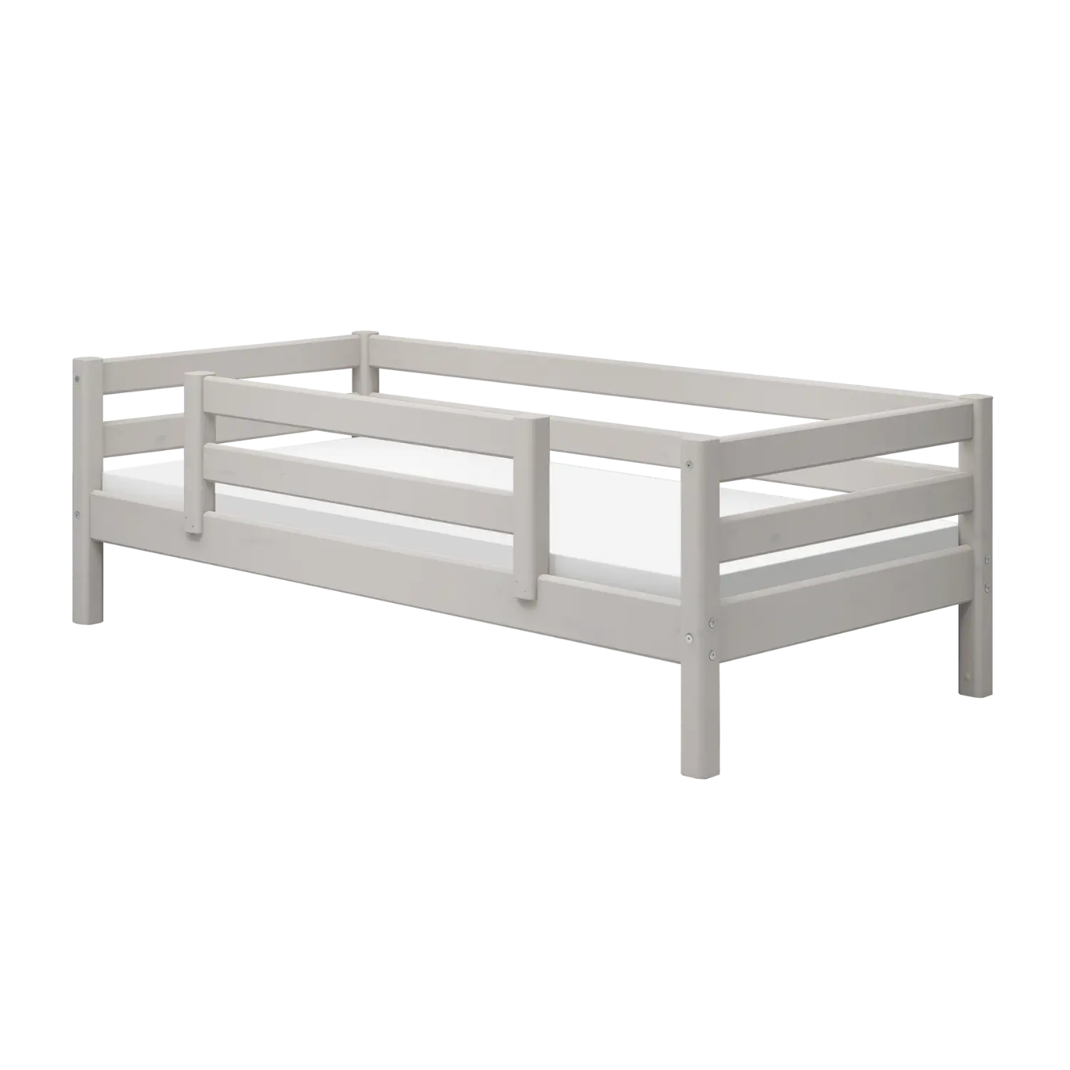 Flexa Classic Einzelbett mit halber Absturzsicherung 90 x 200 cm Grey washed