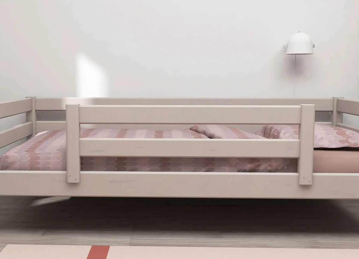 Flexa Classic Einzelbett mit halber Absturzsicherung 90 x 200 cm Grey washed