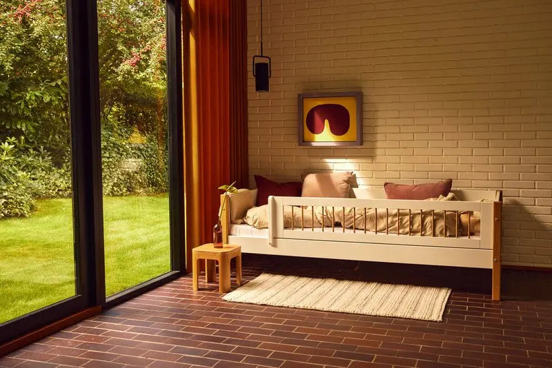 Flexa Nor Einzelbett mit Absturzsicherung mit Streben 90 x 200 cm Eiche