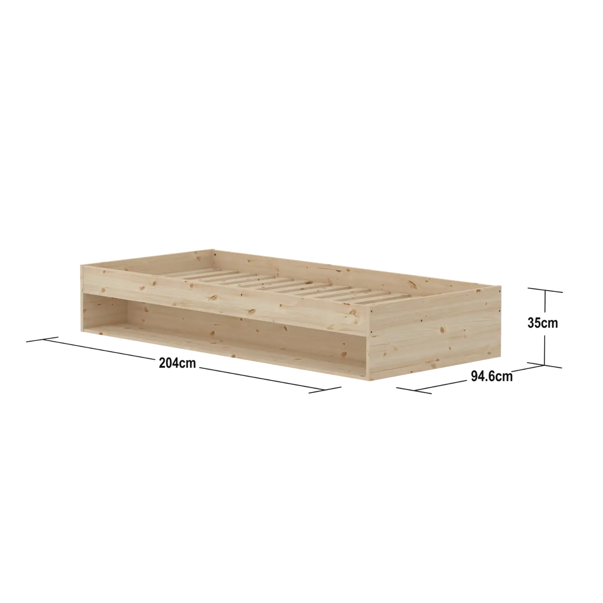 Flexa Grow Einzelbett mit Regal 90 x 200 cm Natur