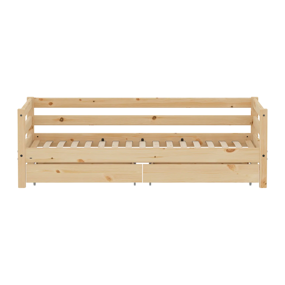Flexa Raw Einzelbett mit 2 Schubladen 90 x 200 cm Natur