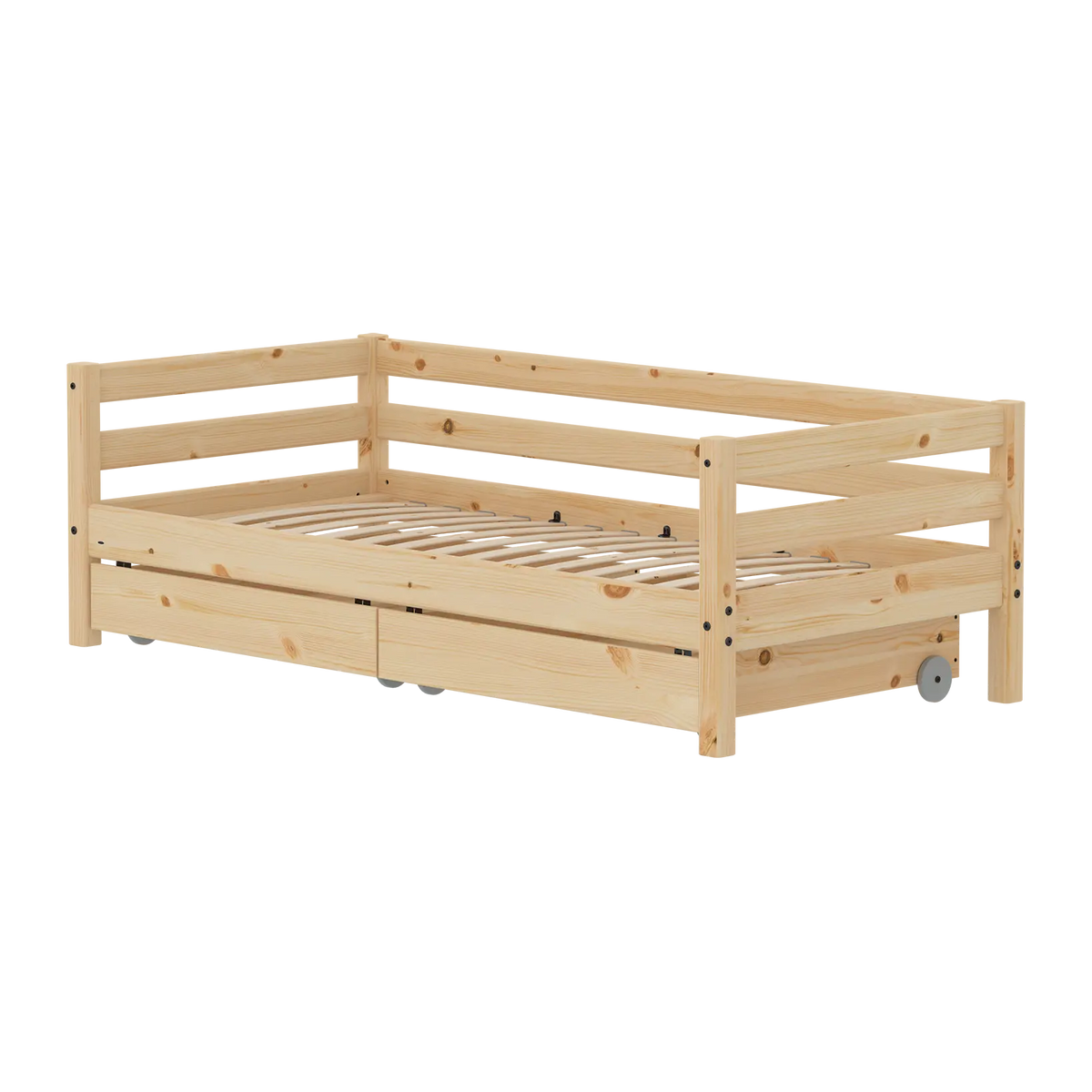 Flexa Raw Einzelbett mit 2 Schubladen 90 x 200 cm Natur