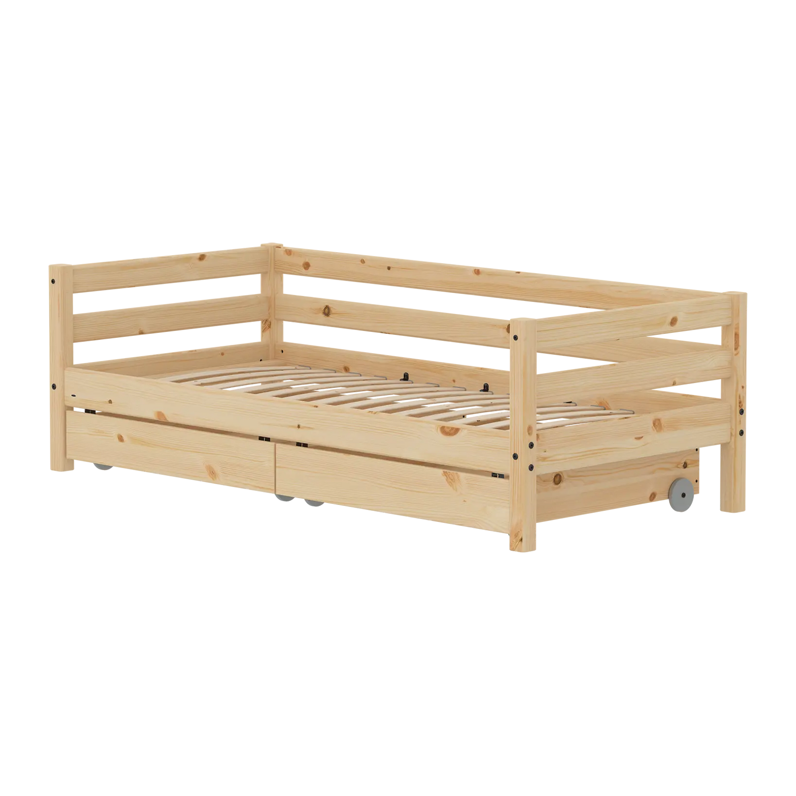 Flexa Raw Einzelbett mit 2 Schubladen 90 x 200 cm Natur