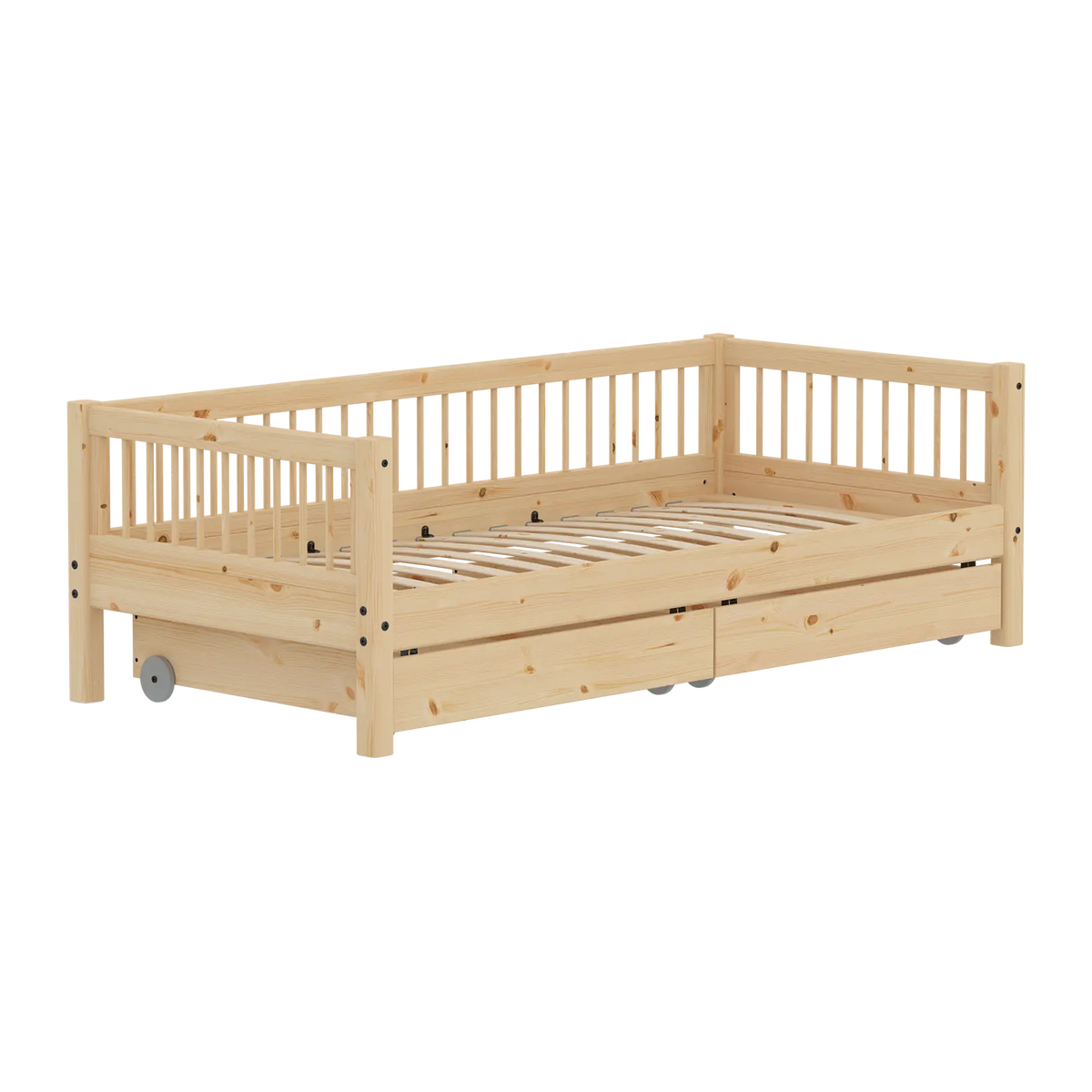 Flexa Raw Einzelbett mit Aufbewahrung 90 x 200 cm Natur