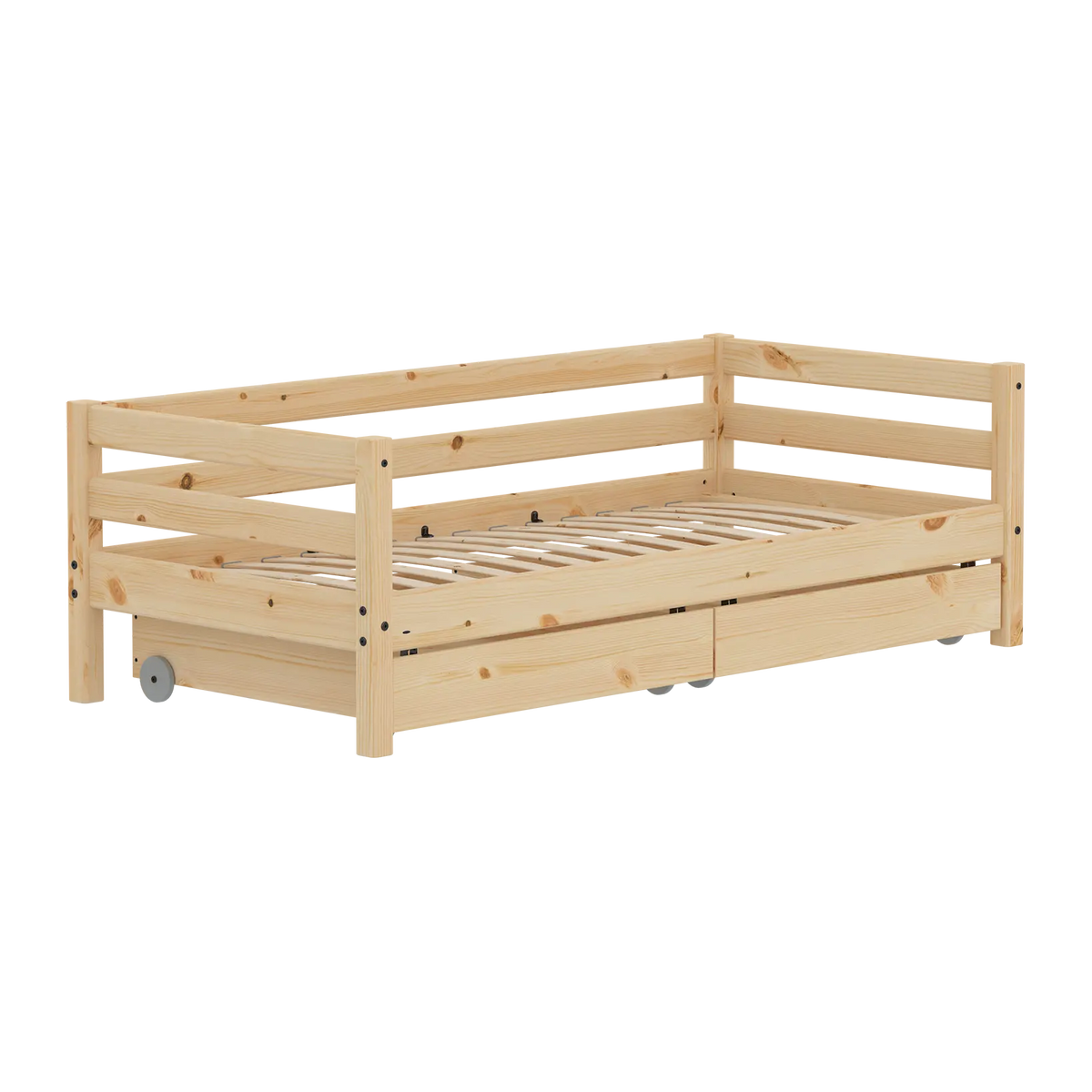 Flexa Raw Einzelbett mit 2 Schubladen 90 x 200 cm Natur