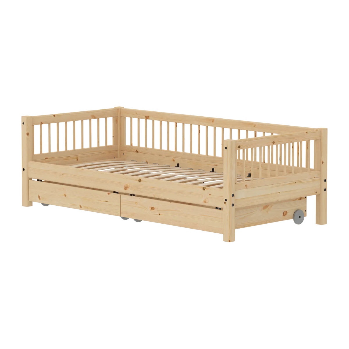 Flexa Raw Einzelbett mit Aufbewahrung 90 x 200 cm Natur