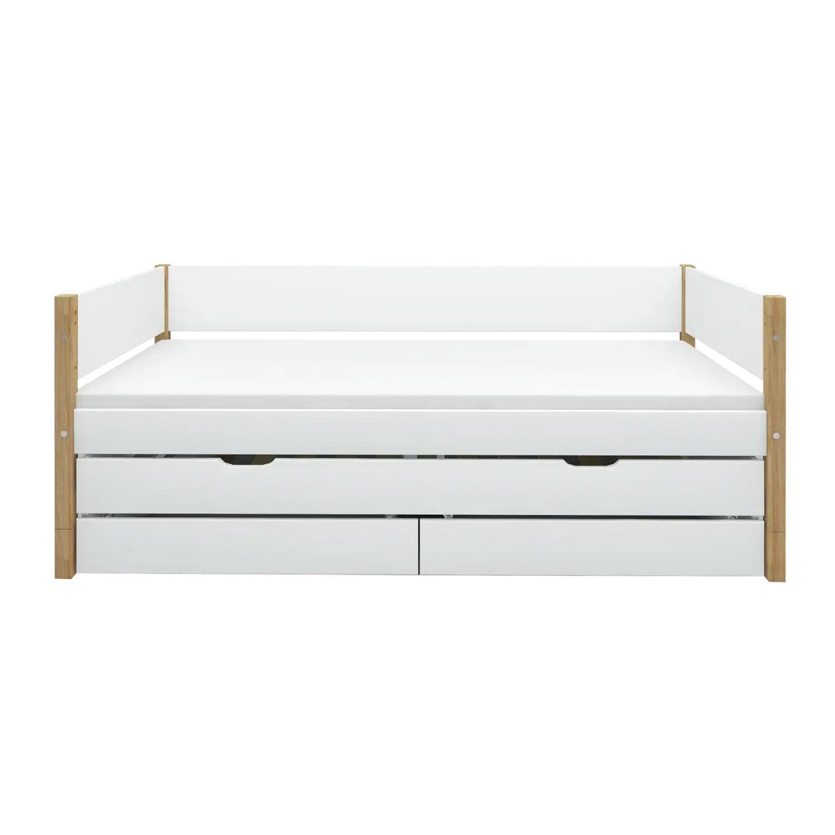 Flexa Nor Einzelbett mit Ausziehbett und 2 Schubladen 90 x 200 cm Eiche
