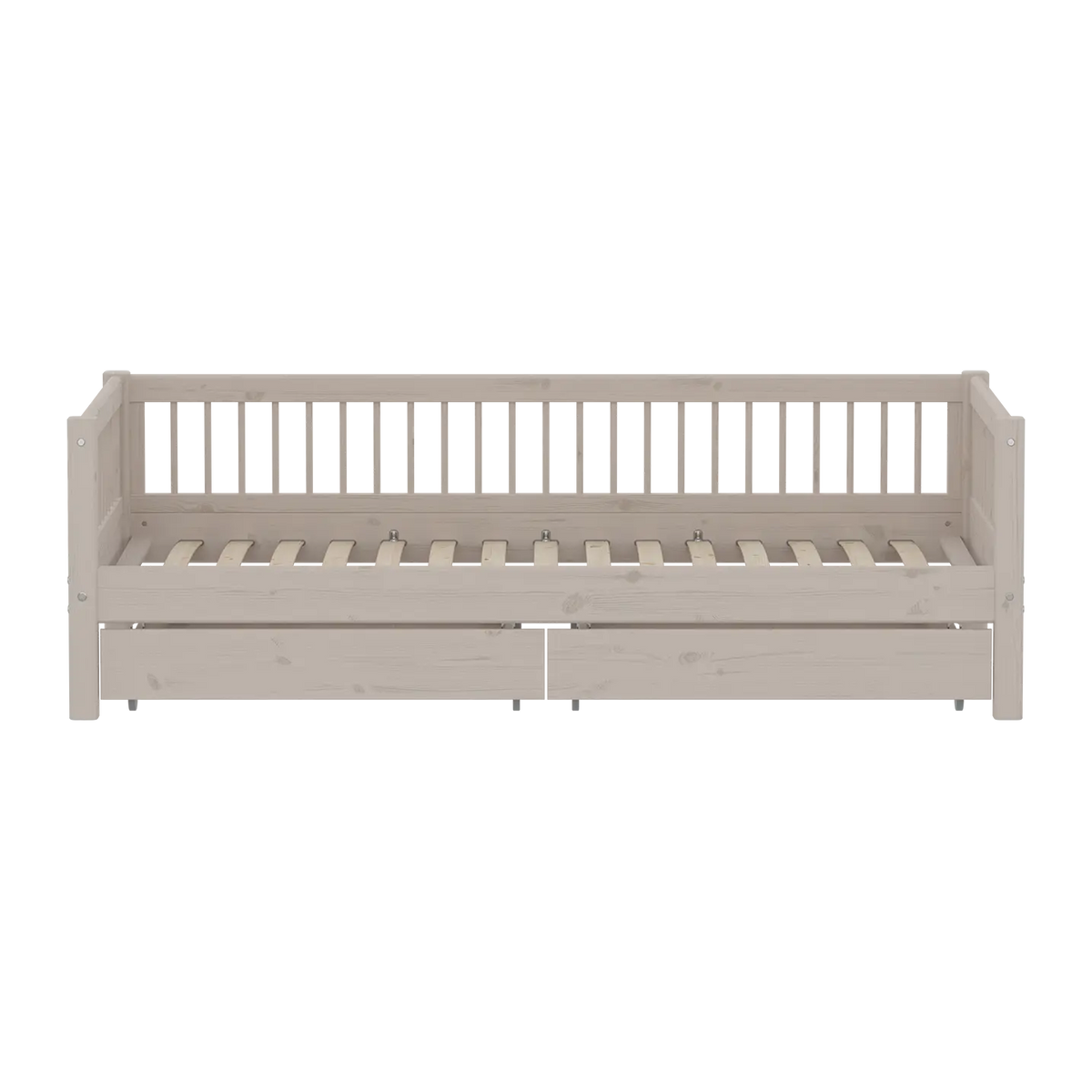 Flexa Classic Daybed mit Kreuzleisten und Stauraum, 90x200 cm, Grey Washed 90 x 200 cm Grey washed