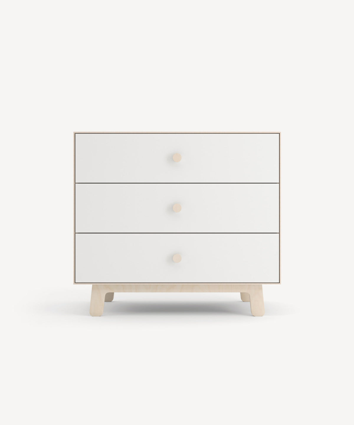 Oeuf NYC Sparrow Commode avec 3 tiroirs, blanc / bouleau