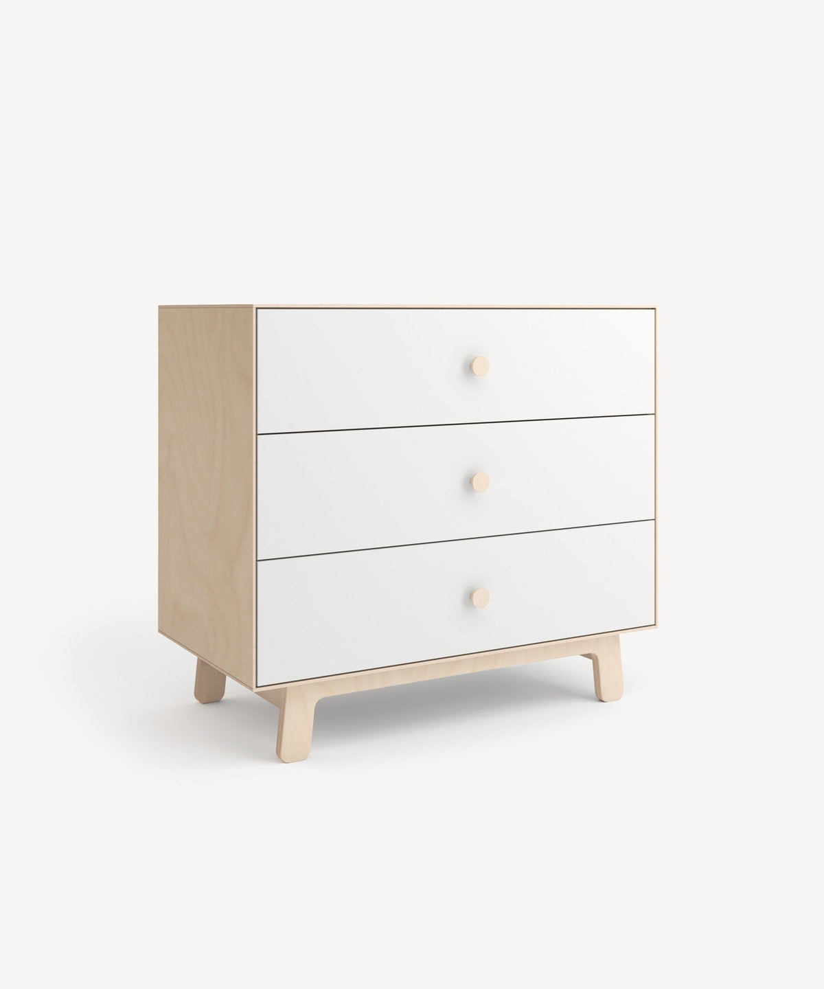 Oeuf NYC Sparrow Commode avec 3 tiroirs, blanc / bouleau
