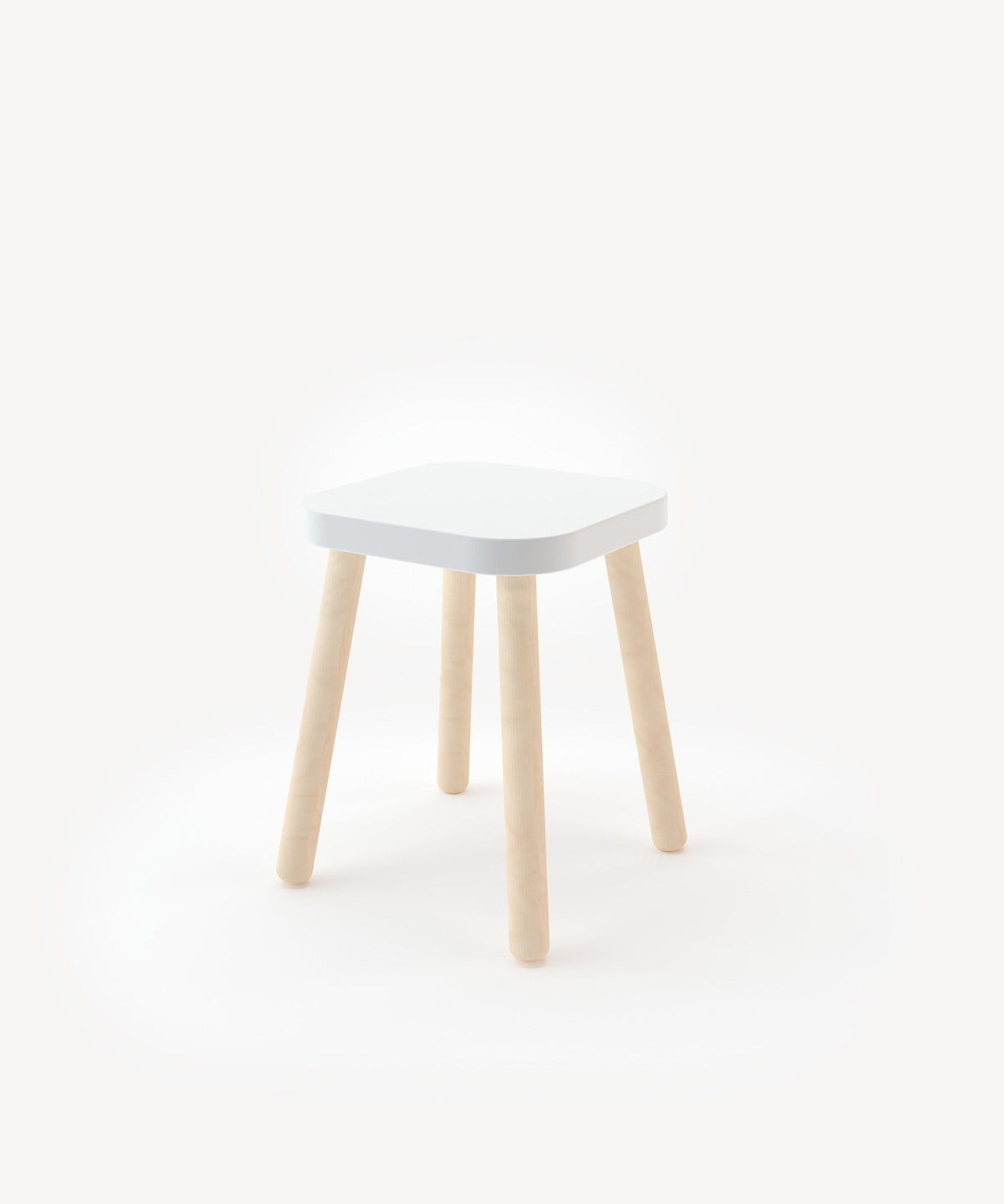 Oeuf NYC Square Stool, white / birch