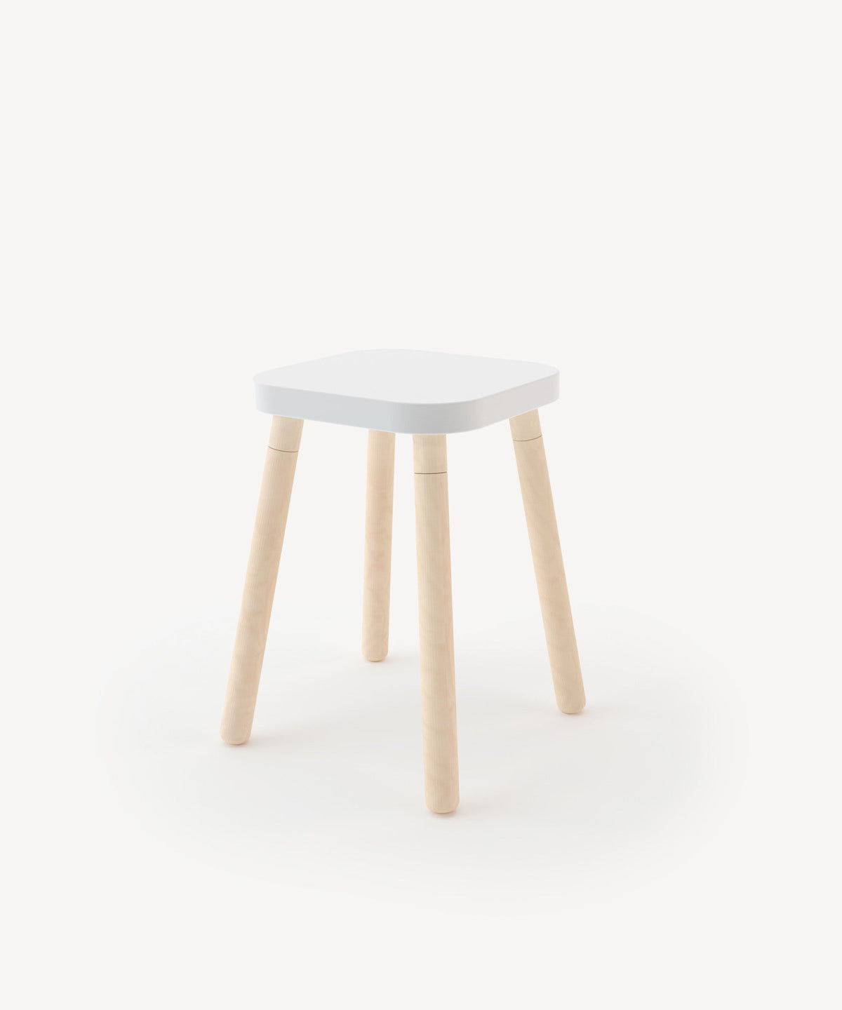Oeuf NYC Square Stool, white / birch