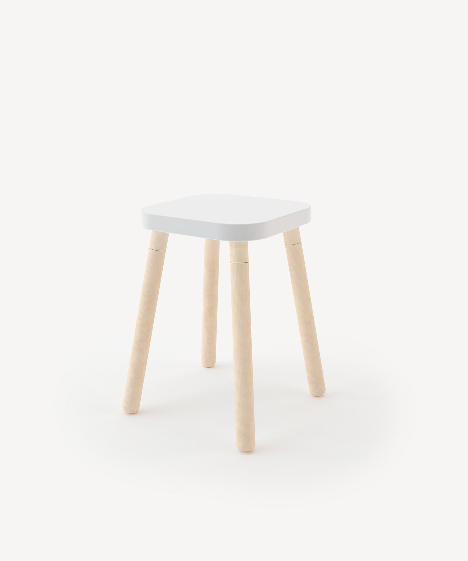 Oeuf NYC Square Stool, blanc / bouleau