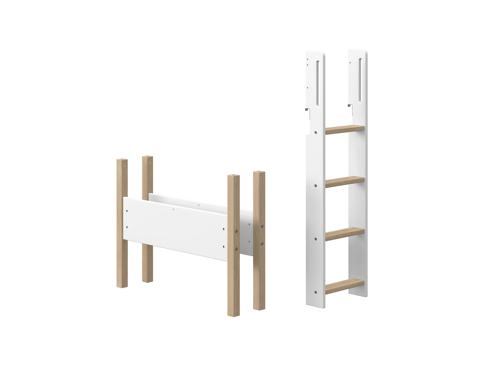 Flexa Nor_bedpart Senkrechte Leiter und Pfosten für mittelhohes Bett Eiche