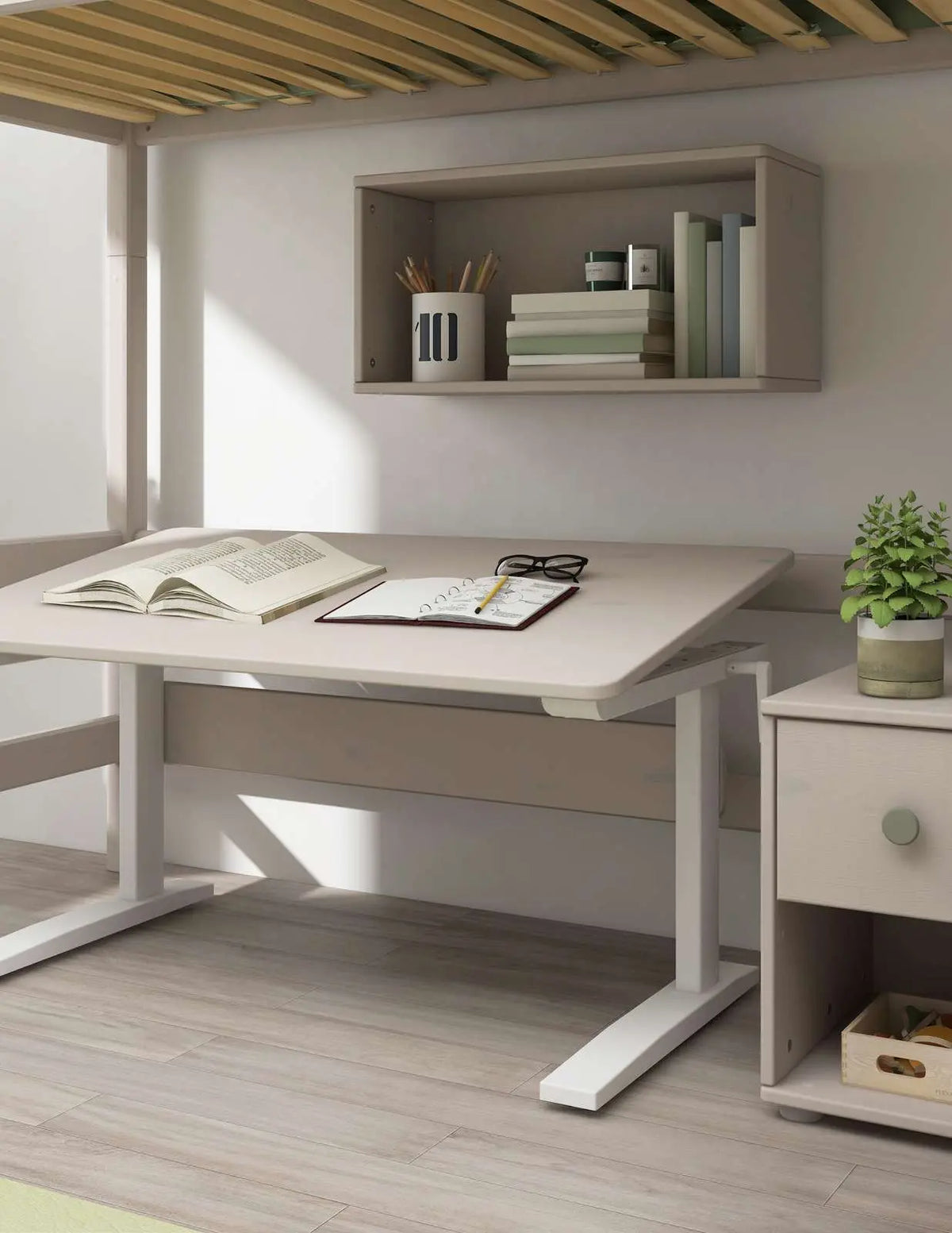 Flexa Classic Schreibtisch Grey washed/Weiss