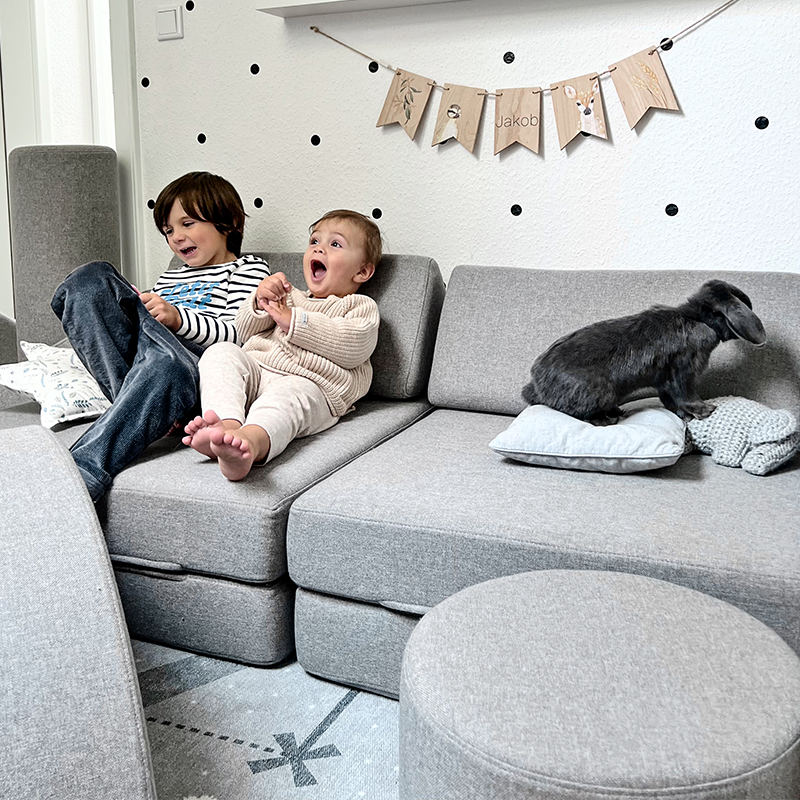 Wonderwuzz Hocker 'PENG POUF PENG' Grauffelo