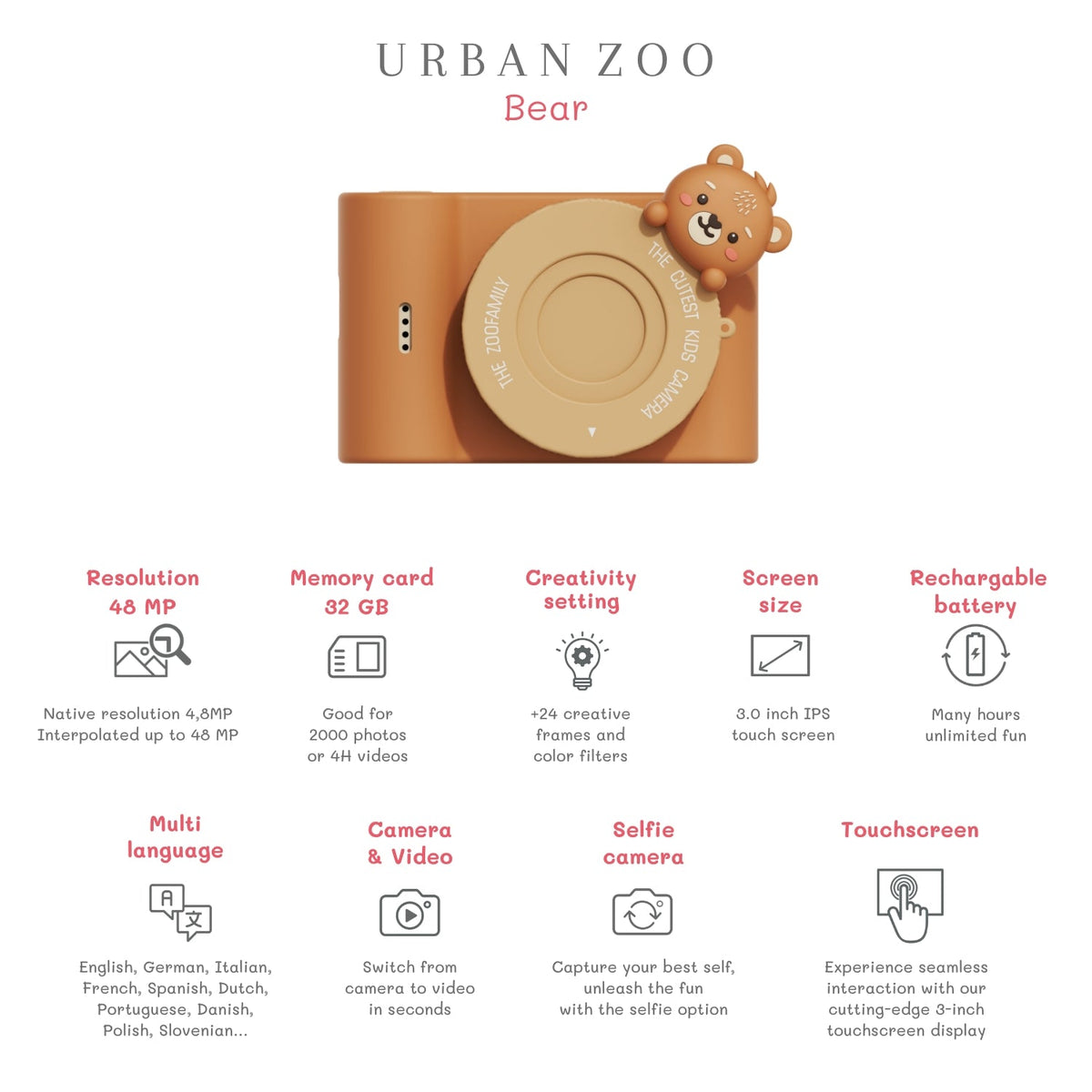 Zoofamily photo camera lion